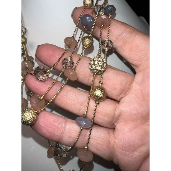 INC International Concepts Multi Layered Bead and Crystal Statement Necklace - Picture 4 of 6